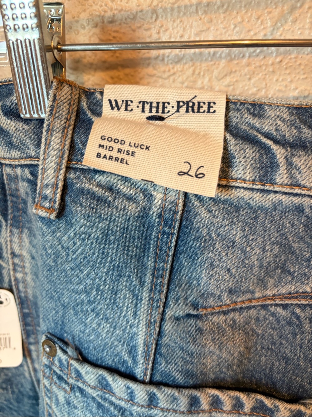 NWT Free People We the Free Women’s 26 Good Luck Mid Rise Barrel Leg Jeans - Picture 11 of 16